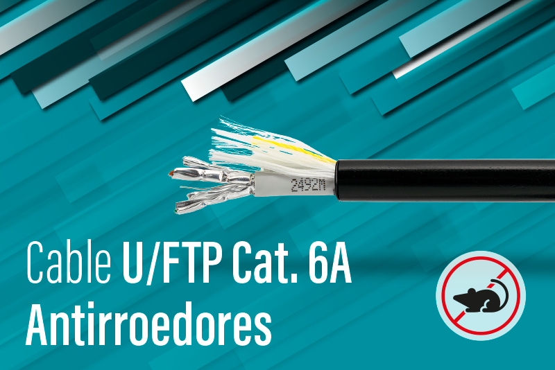 Nuevo cable ethernet Cat. 6A U/FTP antirroedores, para exteriores